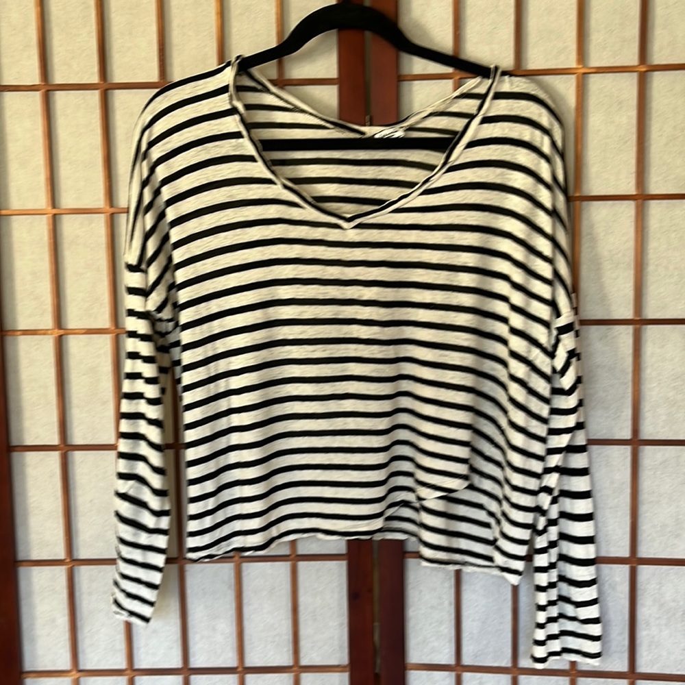 Splendid Cropped Striped Shirt